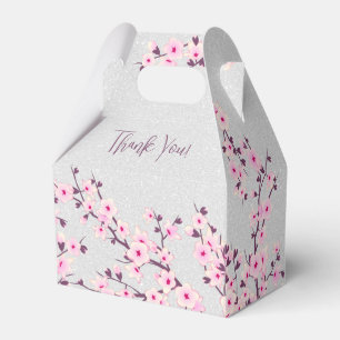 Cherry Blossom  Glitter Custom Thank You Favour Box