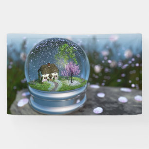Cherry Blossom Globe Banner