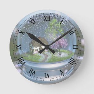 Cherry Blossom Globe Clock