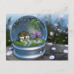 Cherry Blossom Globe Postcard