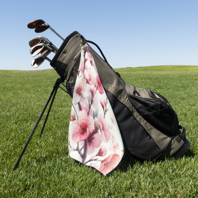 Cherry Blossom Golf Towel (Green)