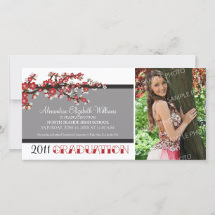 Cherry Blossom Graduation Announcement (black)