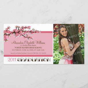 Cherry Blossom Graduation Announcement (pink)