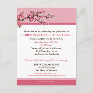 Cherry Blossom Graduation Announcement (pink)