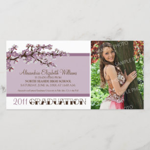 Cherry Blossom Graduation Announcement (purple)