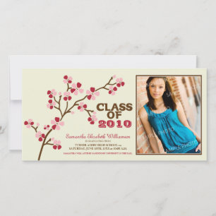 Cherry Blossom Graduation Announcement (red)