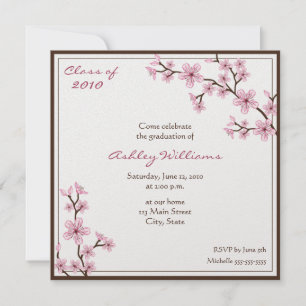 Cherry Blossom Graduation Invitations