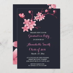 Cherry Blossom Graduation Party Invitation
