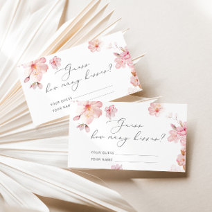 Cherry blossom guess how many kisses bridal game enclosure card