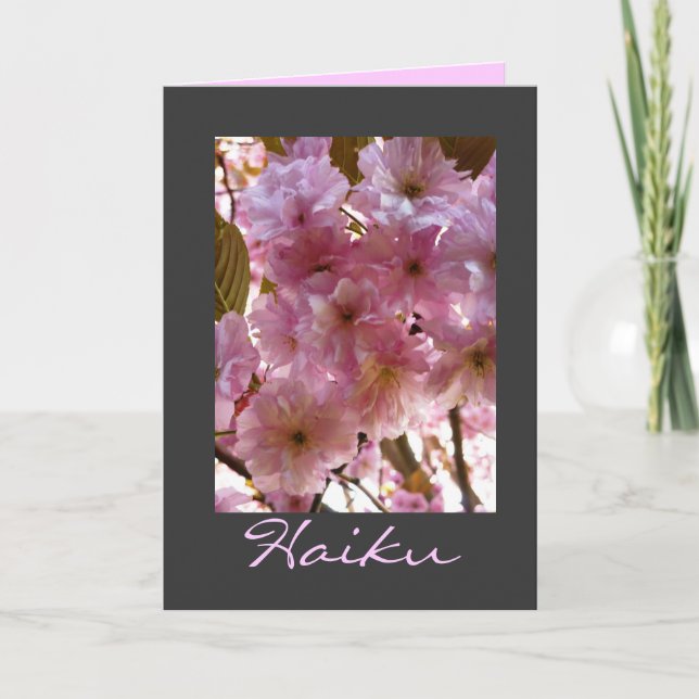 Cherry Blossom Haiku Thank You Friendship Card (Front)