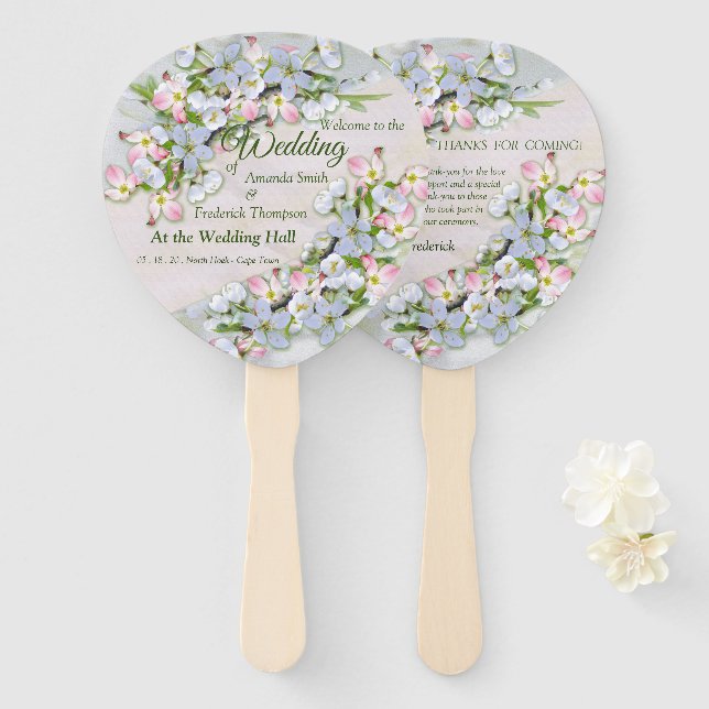 Cherry Blossom Hand Fans (Front and Back)