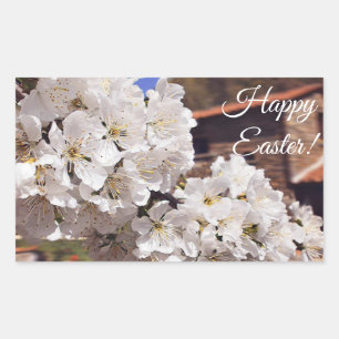 Cherry Blossom. Happy Easter. Rectangular Sticker