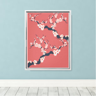 Cherry Blossom Harmony Art Canvas Print