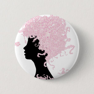 Cherry Blossom Head 6 Cm Round Badge