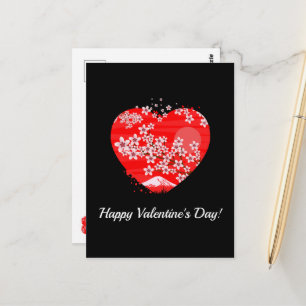 Cherry Blossom Heart Postcard