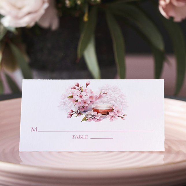 Cherry Blossom High Bridal Tea  Place Card (Creator Uploaded)
