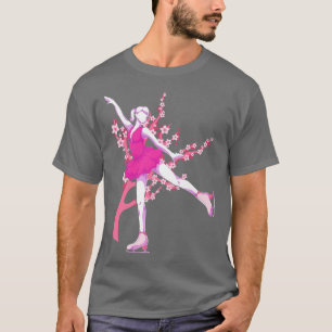 Cherry Blossom Ice Skater Sakura Winter Sports Ice T-Shirt