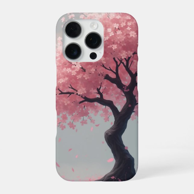 cherry blossom illustration iPhone case (Back)