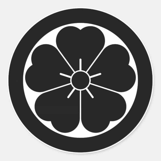 Cherry blossom in circle classic round sticker (Front)