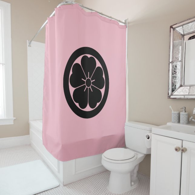 Cherry blossom in circle shower curtain (In Situ)