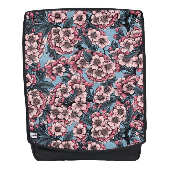 Cherry blossom in pink and blue backpack (Front)