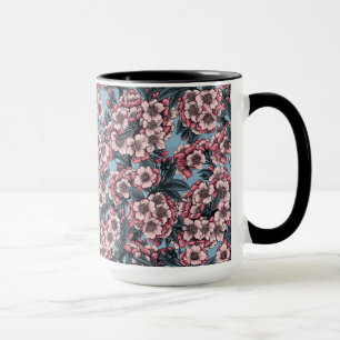 Cherry blossom in pink and blue mug