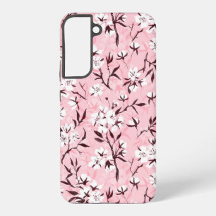 Cherry blossom in pink and blue samsung galaxy case