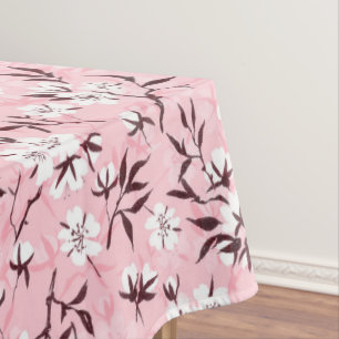 Cherry blossom in pink and blue tablecloth