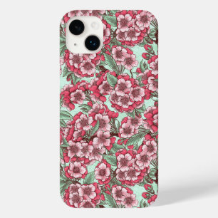 Cherry blossom in pink and mint Case-Mate iPhone 14 plus case