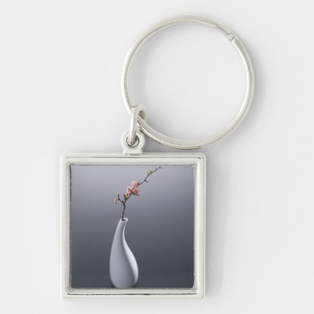 Cherry blossom in vase key ring (Front)