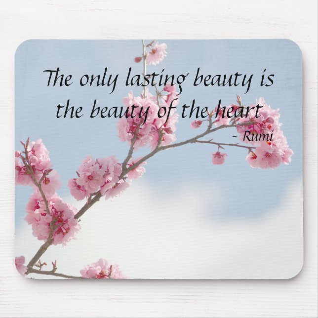 Cherry Blossom Inspirational quote Mouse Mat (Front)
