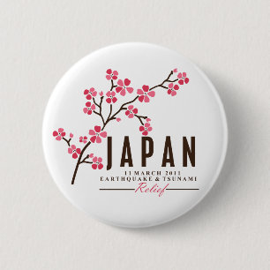 CHERRY BLOSSOM - JAPAN 6 CM ROUND BADGE