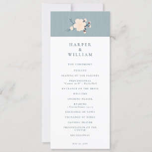 Cherry blossom japandi wedding program invitation