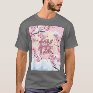 Cherry Blossom Japanese Aesthetic Kawaii Sakura Tr T-Shirt