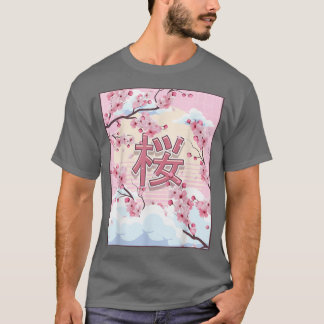 Cherry Blossom Japanese Aesthetic Kawaii Sakura Tr T-Shirt