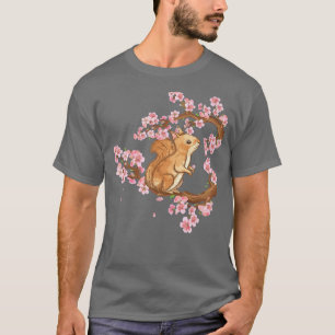 Cherry Blossom Japanese Art Squirrel Lover  T-Shirt