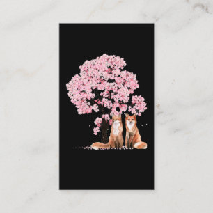 Cherry Blossom Japanese Beautiful Fox Business Card