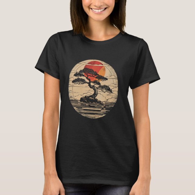 cherry blossom japanese bonsai tree japan culture T-Shirt (Front)
