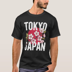 Cherry Blossom Japanese Flag Map Japan Culture Tok T-Shirt