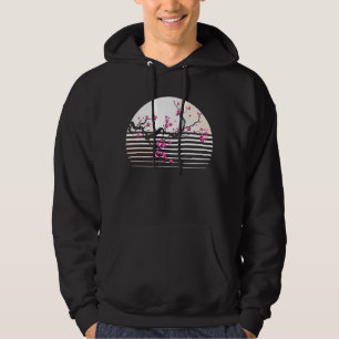 Cherry Blossom Japanese Retro Sunset Sakura Tree Hoodie