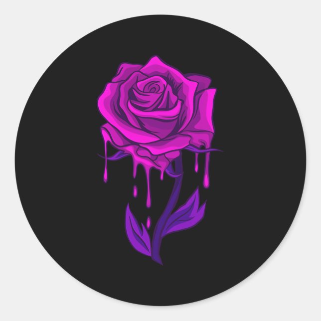 Cherry Blossom Japanese Rose Classic Round Sticker (Front)