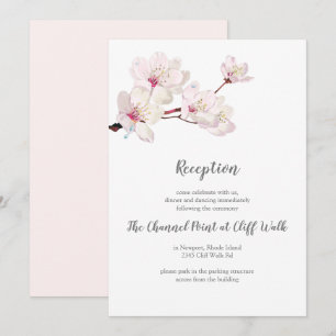 Cherry Blossom Japanese Sakura Wedding Reception Invitation