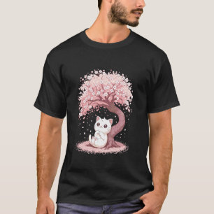 Cherry Blossom Japanese Tree Sweet cat Kitten Japa T-Shirt