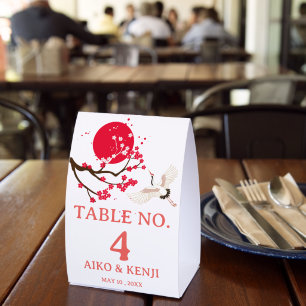 Cherry Blossom Japanese Wedding Table Number