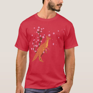 Cherry Blossom Kangaroo Animal Japanese Sakura Flo T-Shirt