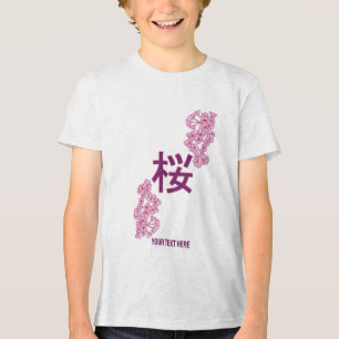 Cherry blossom kanji Japanese writing Tri-Blend Shirt