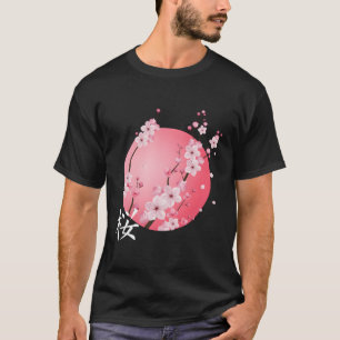 Cherry Blossom Kanji Sakura Sunrise Japanese Cherr T-Shirt