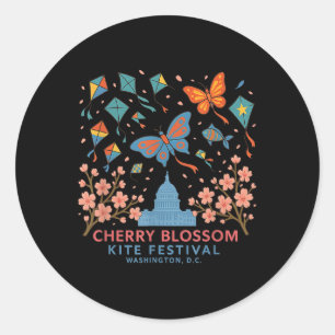 Cherry Blossom - Kite Festival Washington Dc T Shi Classic Round Sticker