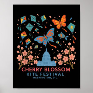 Cherry Blossom - Kite Festival Washington Dc T Shi Poster