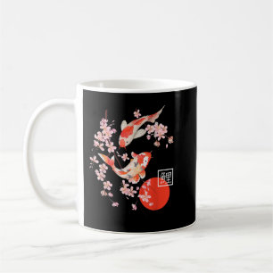 Cherry Blossom Koi Carp Fish Japanese Sakura Graph Coffee Mug